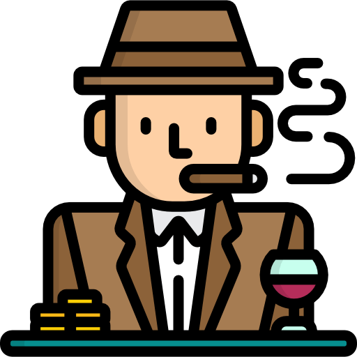 Man som spelar för pengar. 